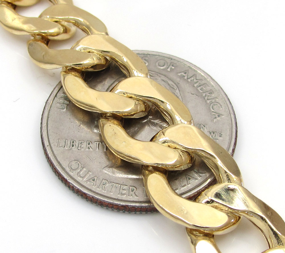 10k yellow gold thick hollow cuban chain 20-30 inch 11mm