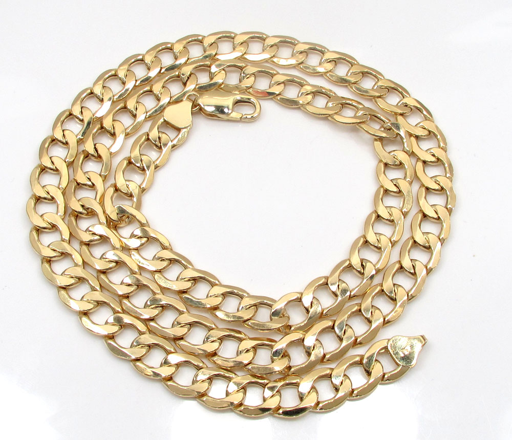 10k yellow gold thick hollow cuban chin 22-26 inch 8.70mm - Image 2