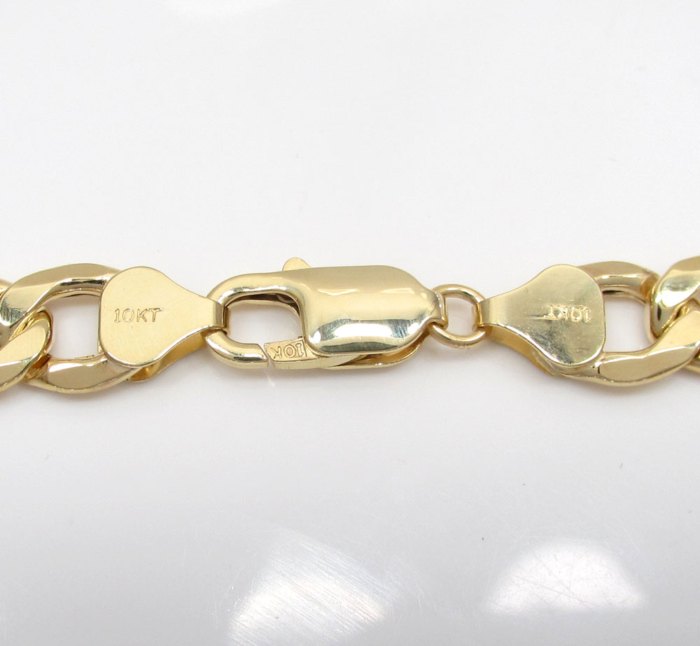 10k yellow gold thick hollow cuban chin 22-26 inch 8.70mm