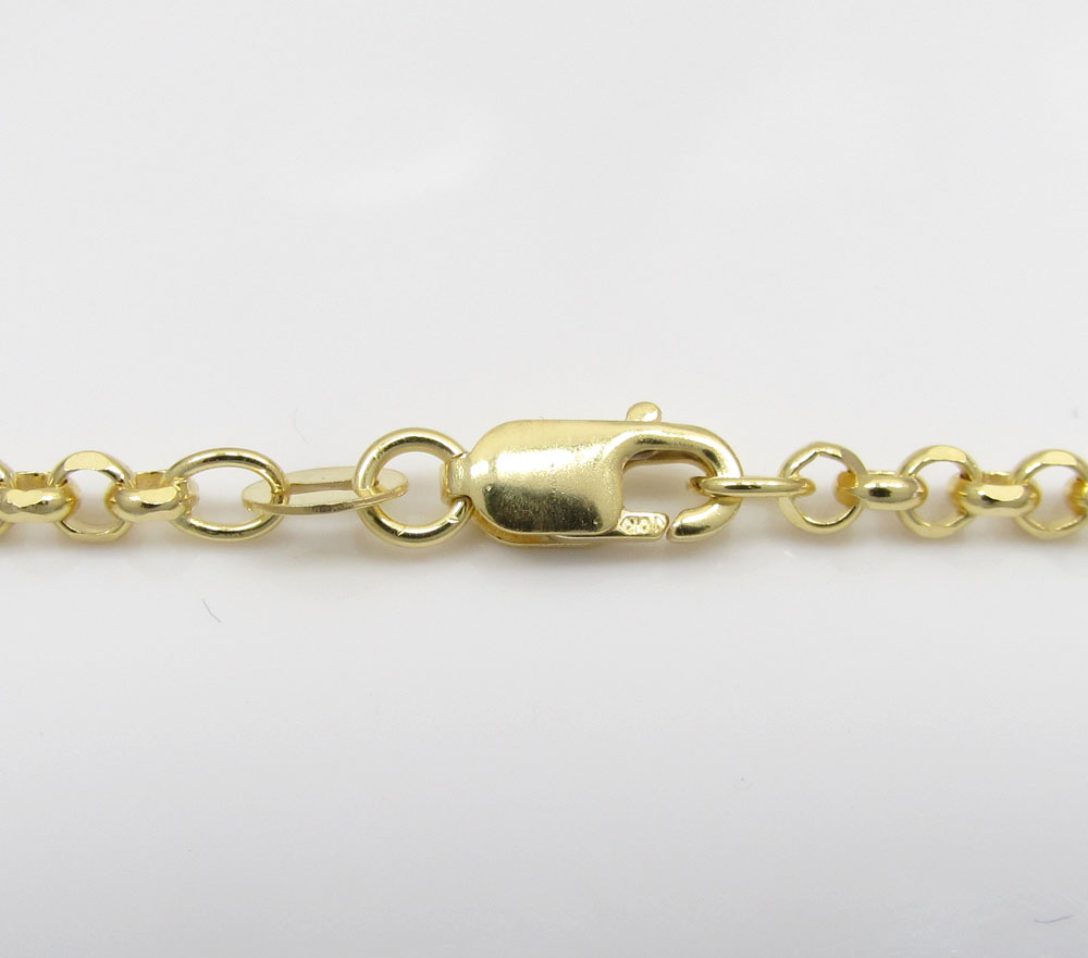 10k yellow gold hollow rolo chain 18-22 inch 2.5mm