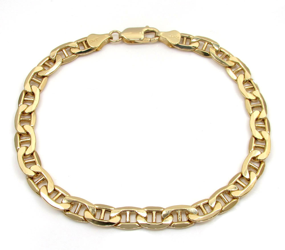 10k yellow gold mariner bracelet 8.50 inch 6.20mm - Image 2
