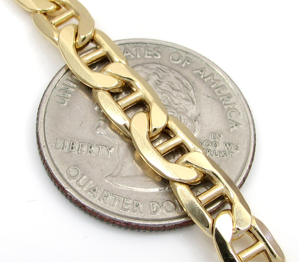 10k yellow gold mariner bracelet 8.50 inch 6.20mm