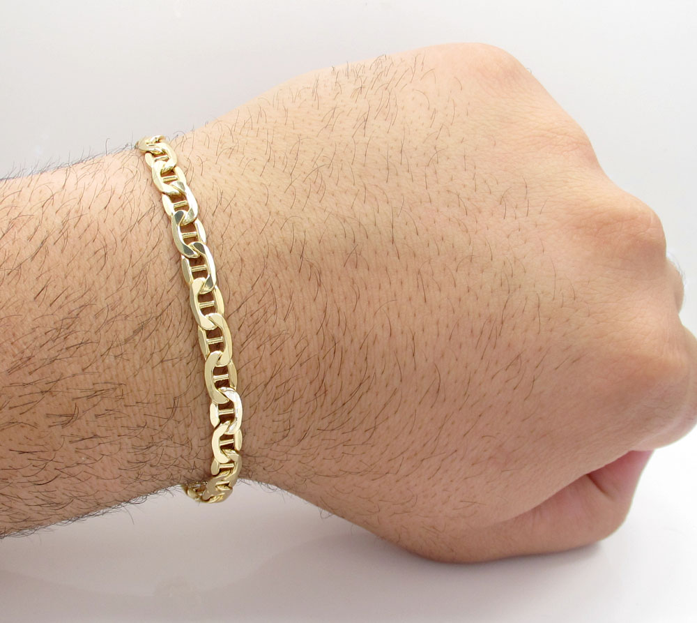 10k yellow gold mariner bracelet 8.50 inch 6.20mm - Image 4