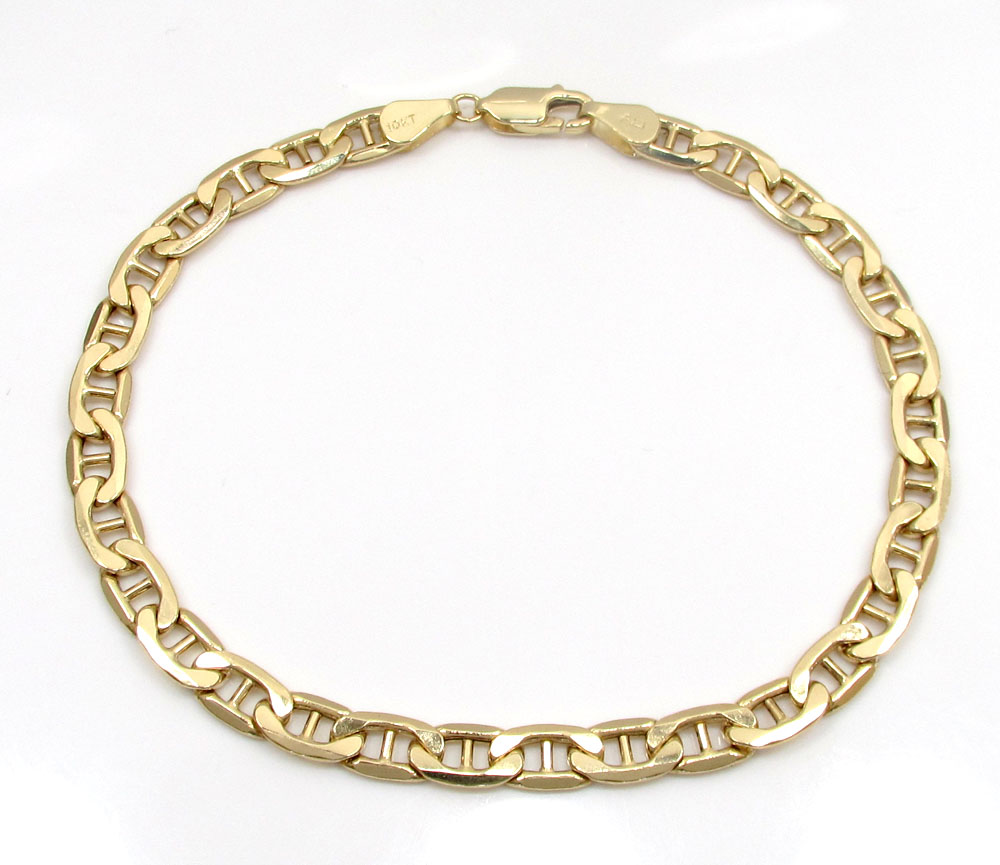 10k yellow gold mariner bracelet 8 inch 5mm