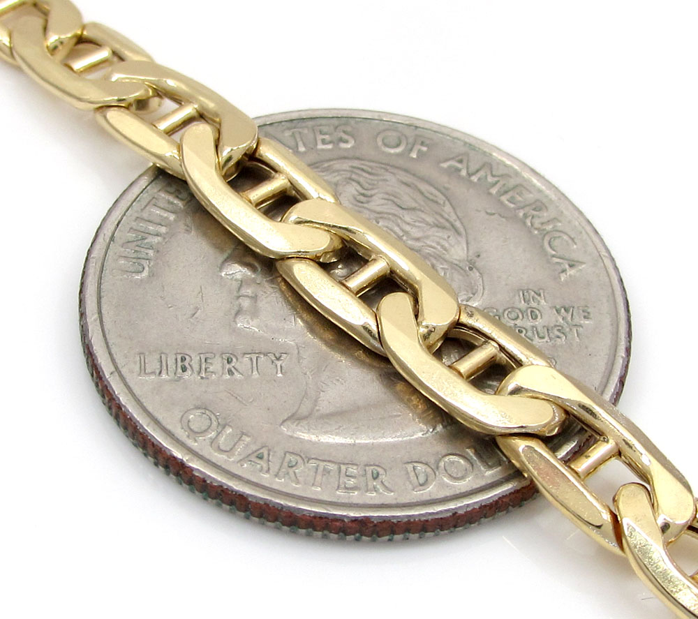 10k yellow gold mariner bracelet 8 inch 5mm - Image 3