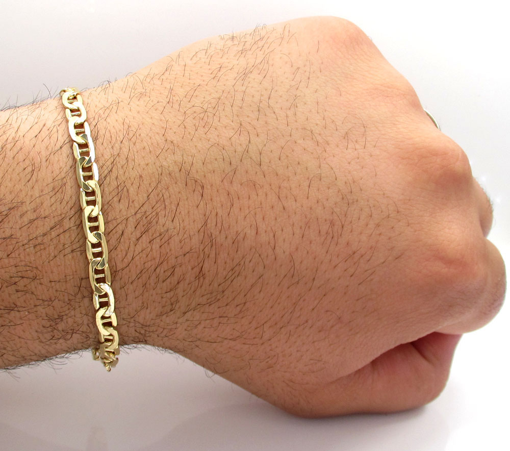 10k yellow gold mariner bracelet 8 inch 5mm - Image 4