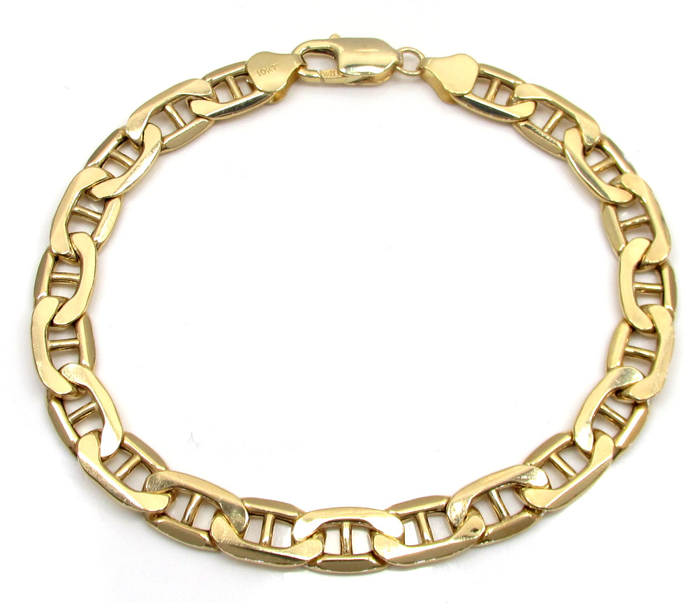 10k yellow gold mariner bracelet 9.00 inch 7.80mm