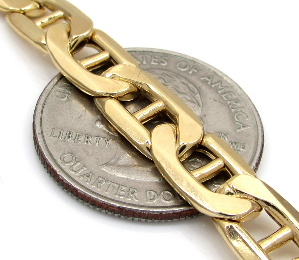 10k yellow gold mariner bracelet 9.00 inch 7.80mm - Image 3