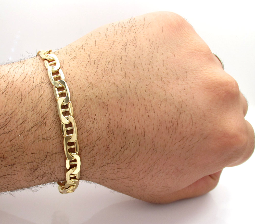 10k yellow gold mariner bracelet 9.00 inch 7.80mm