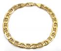 10k yellow gold puffed mariner bracelet 8 inch 7mm