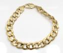 10k yellow gold thick hollow cuban bracelet 9 inch 11mm