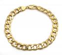 10k yellow gold thick hollow cuban bracelet 9.25 inch 8.20mm