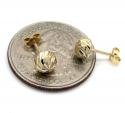14k yellow gold diamond cut 6mm sphere earrings 