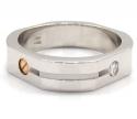 Mens baraka 18k white gold diamond hexagon ring 0.07ct