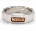Mens baraka 18k white gold diamond hexagon ring 0.07ct
