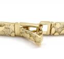 10k yellow gold solid skinny nugget bracelet 8.50 inch 