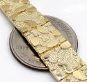 10k yellow gold solid nugget bracelet 8.50 inch 11mm