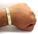 10k yellow gold solid nugget bracelet 8.50 inch 11mm