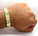 10k yellow gold solid large nugget bracelet 8.50 inch 