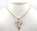 10k yellow gold medium cz baby cherub angel pendant 1.75ct