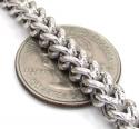 10k white gold diamond cut franco bracelet 8.50