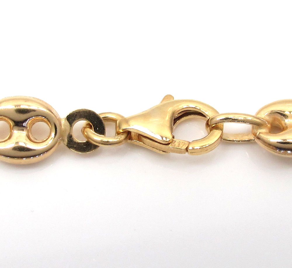 10k yellow gold puffed mini gucci hollow chain 16-30 inch 6.50mm - Image 4