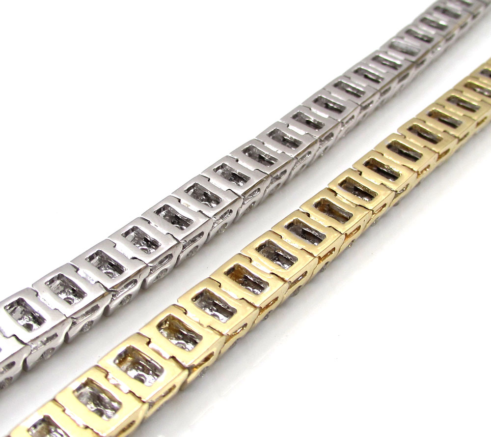 14k gold triple set diamond tennis bracelet 8 inch 11.97ct - Image 7