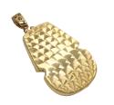 14k yellow gold blue enamel king tut pharaoh pendant 0.82ct