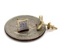 10k gold 3 row diamond kite earrings  0.07ct