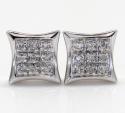 10k gold 3 row diamond kite earrings  0.07ct
