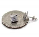 10k gold 3 row diamond kite earrings  0.07ct