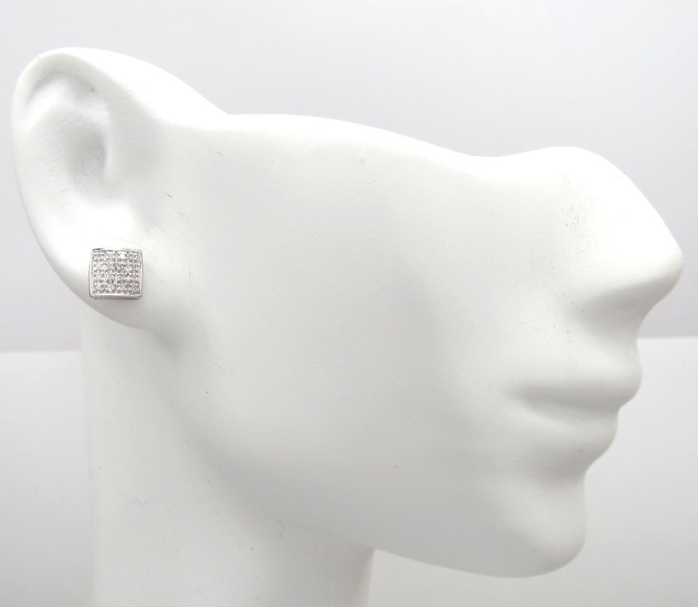 10k gold 4 row diamond earrings 0.15ct 