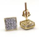 10k gold 4 row diamond earrings 0.15ct 