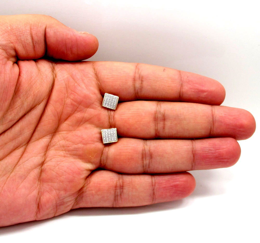 10k gold 5 row diamond earrings 0.16ct  - Image 4