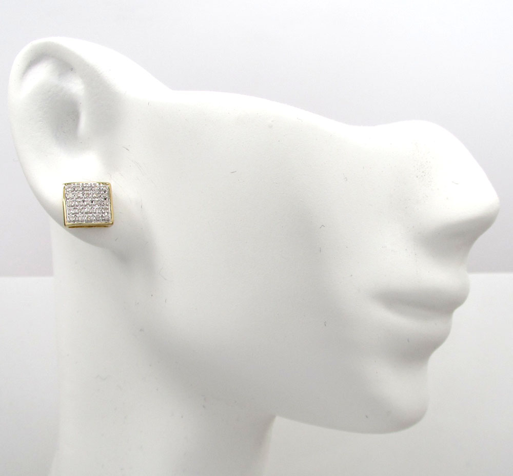 10k gold 5 row diamond earrings 0.16ct 