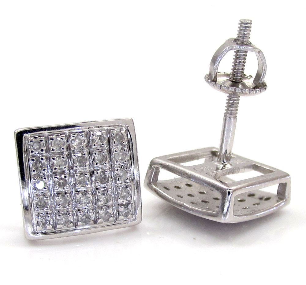 10k gold 5 row diamond earrings 0.16ct 