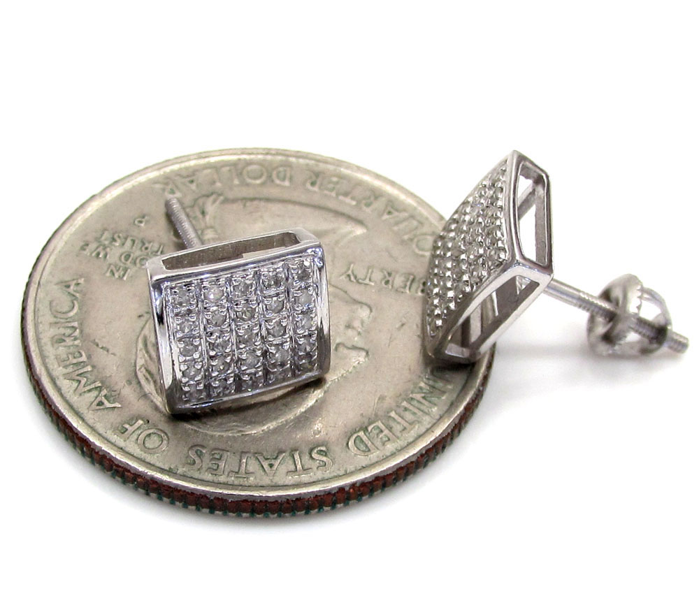 10k gold 5 row diamond earrings 0.16ct  - Image 8