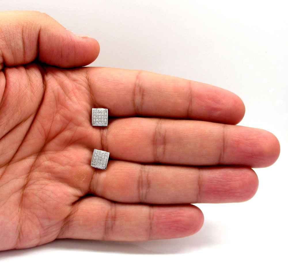 10k gold 5 row diamond earrings 0.16ct  - Image 9