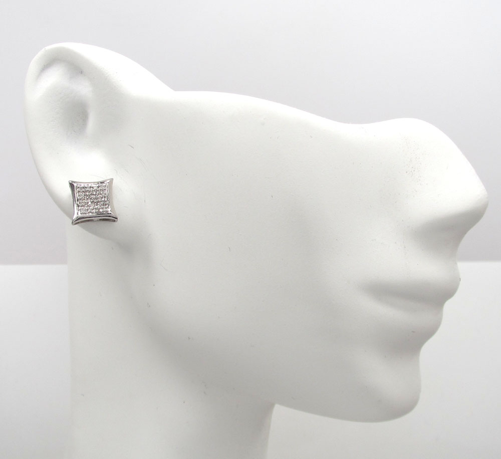 10k gold 4 row diamond kite earrings 0.12ct - Image 10