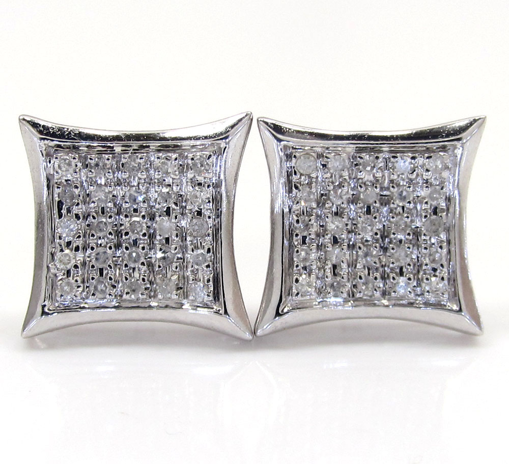 10k gold 5 row diamond kite earrings 0.18ct - Image 6