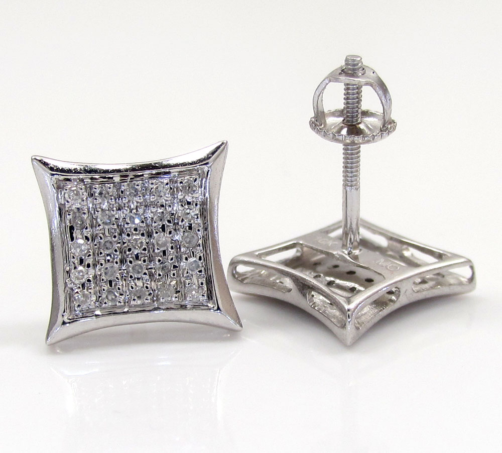 10k gold 5 row diamond kite earrings 0.18ct