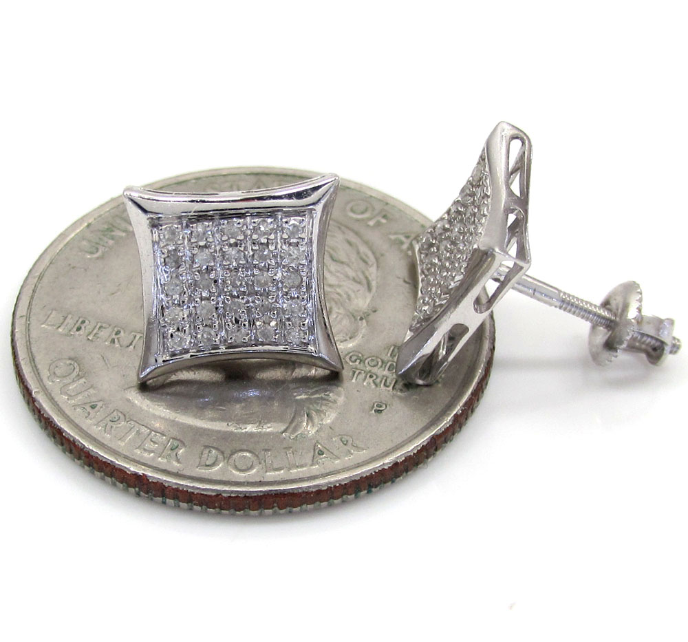 10k gold 5 row diamond kite earrings 0.18ct - Image 8