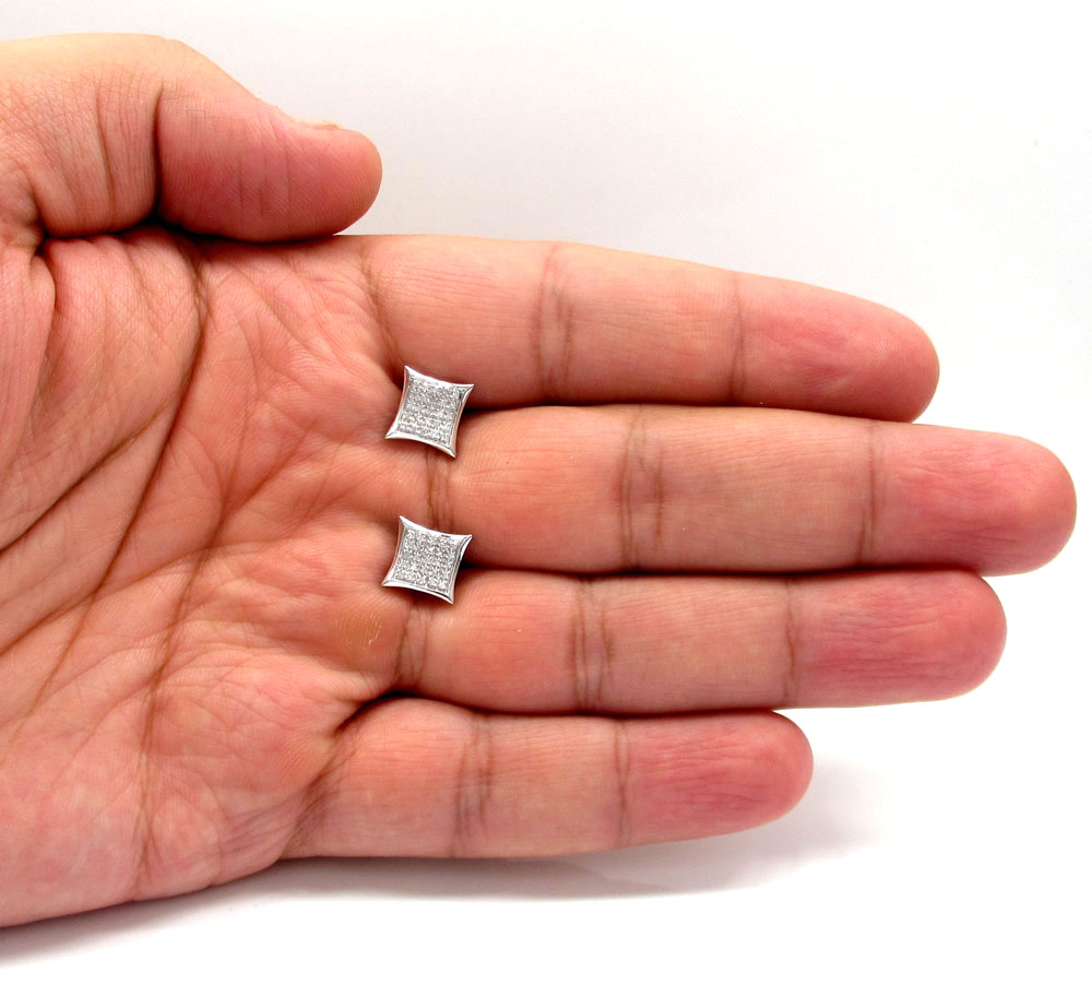 10k gold 5 row diamond kite earrings 0.18ct - Image 9