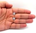10k gold 5 row diamond kite earrings 0.18ct