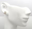10k gold 3 row diamond earrings  0.07ct