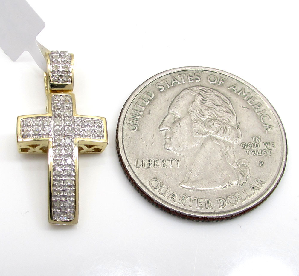 14k gold diamond mini cross 0.16ct - Image 3