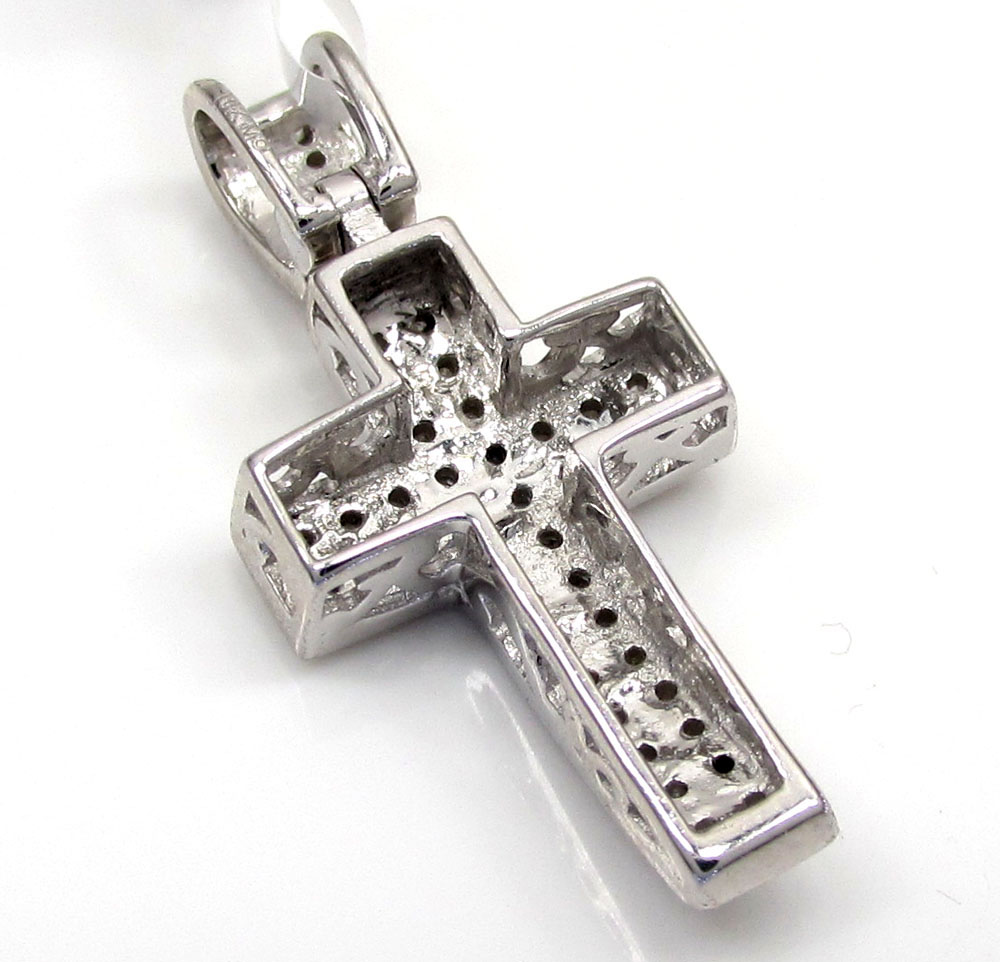 14k gold diamond mini cross 0.16ct