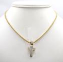 14k gold diamond mini cross 0.16ct