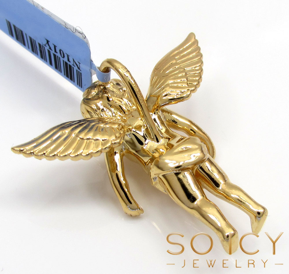 14k solid gold baby cherub angel vs pendant 0.40ct - Image 4