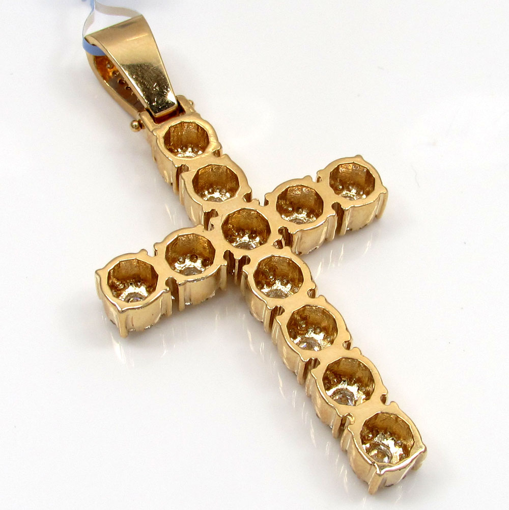 14k yellow gold cluster diamond cross 2.20ct  - Image 5